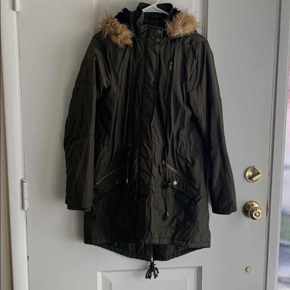 Army green winter coat